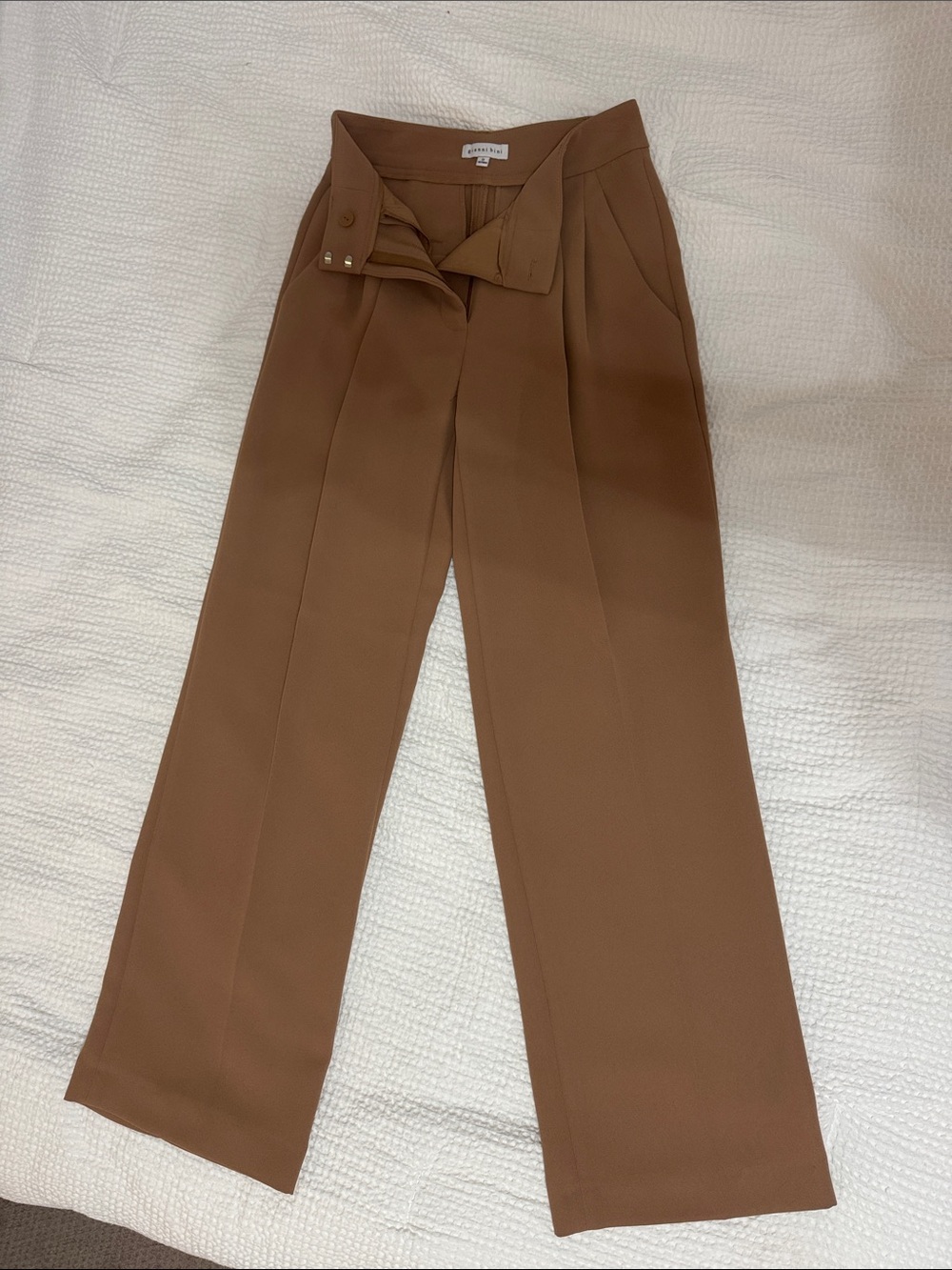 Gianni Bini Wide-Leg Trousers in Camel Brown